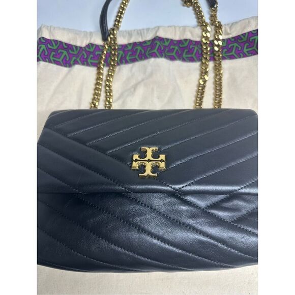 NWOT TORY BURCH KIRA SMALL CHEVRON BAG IN BLACK - Picture 2 of 16